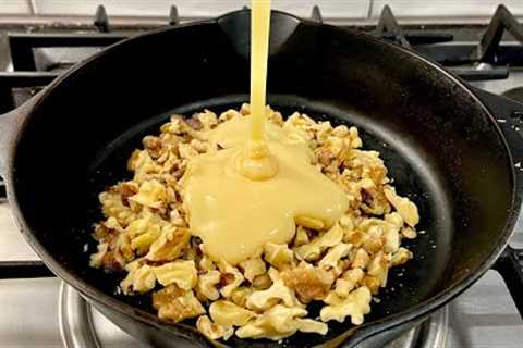 Heat condensed milk with walnut! You''ll be amazed! Dessert in a minute. No baking!