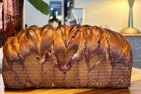 Smoked Paprika Scented Purple Sweet Potato Braided Sourdough Milk Bread