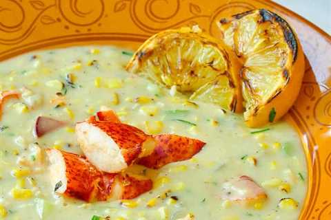 Lobster Chowder with Grilled Corn & Grilled Lemon