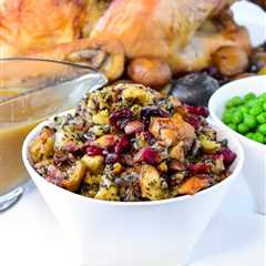 Herb Cranberry Stuffing w/ Garlic Herb Butter Roast Turkey