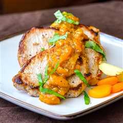 Apricot Ginger Chutney on Pan Seared Pork Chops